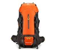 lvifloae 70L Large Capacity Mountaineering Backpack Multifunctional Outdoor Sports Backpack Camping Travel Bag (Orange)