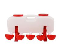 lvifloae Abbeveratoio per pollame semiautomatico da 10 Litri, con Arresto Automatico, per polli, Anatre, oche, con 10 Ciotole, Supporto in Polipropilene, Design a Strisce Anti-perdite,