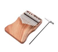 lvifloae Ammoon Pianoforte a pollice a 17 tasti in Do Strumento portatile per pianoforte dita Mbira Kalimba in legno canfora massiccio con borsa per il trasporto Libro di musica (Wood Color)