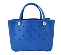 lvifloae Borsa da spiaggia in gomma Borsa da spiaggia grande Borsa impermeabile Materiale EVA resistente e sicuro Design multifunzionale salvaspazio portatile con foro rotondo Grande (Blu)