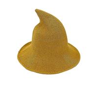 lvifloae Cappello da streghe di lana, costume da strega mago pieghevole per magliette per le donne costumi cosplay costumi di accoglienza di Halloween per giocare a ruolo, feste, (Amarillo)