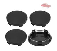 lvifloae Coprimozzo Centrale per Ruota Auto, 4 Pezzi, 60 mm, con Anello in Ferro, Elegante coprimozzo Centrale per cerchione, Sostituzione Universale per Cerchi, Accessori per Auto, mozzi (Black)