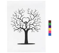 lvifloae fai -da -te impronta digitale ad albero a mano pad pad ospite firma matrimoniale segno nel libro tela thumbprint pittura sesso di sesso rivelare le opere d'arte uniche per