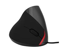 lvifloae Mouse ergonomico verticale 1600dpi cablato USB da gioco ottico da gioco ottico sentenza organica plug mouse per il laptop per PC comodo materiale simile alla pelle (Nero)