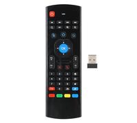 lvifloae MX3 Telecomando wireless Air Fly Mouse 2.4G per TV PC, giroscopio a 6 assi e sensore G, apprendimento a infrarossi, tastiera completa, ricevitore 2.4G incluso, nero