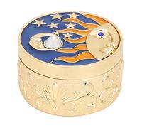 lvifloae Mysterious Celestial Body Retro Star Moon Secret Moonlight Pearl Baby Box Vintage Jewelry Storage Box Case Craft Gift Ornament Trinket Storage Boxsilver (Gold Decor)