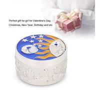 lvifloae Mysterious Celestial Body Retro Star Moon Secret Moonlight Pearl Baby Box Vintage Jewelry Storage Box Case Craft Gift Ornament Trinket Storage Boxsilver (Silver Decor)