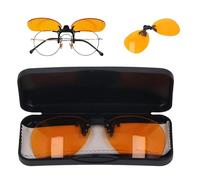 lvifloae Occhiali con clip Blocco della luce blu altamente efficace Flip verticale di 180 gradi Occhiali arancioni portatili Lenti con clip Allevia l'affaticamento degli occhi La (Girare)