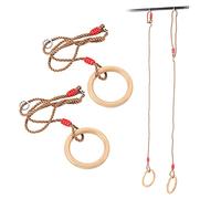 lvifloae Ogni Set Include 2 Pezzi di Anelli di Fitness in Quercia Che tirano su Anelli di Esercizio di Ginnastica Possono Essere regolati in Modo Flessibile per Adattarsi Adatti ai