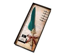 Lvifloae Pen e inchiostro SET PEN e Inchiostro Impieto di fontana con suggerimento di sostituzione Adatto per la calligrafia che scrive un di compleanno studentessa di firma retrò (Verde nerastro)