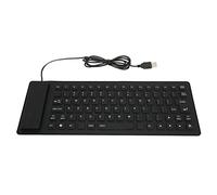 lvifloae Portable Foldable Silicone Keyboard, 85 Keys USB Port Wired, Flexible Design Silent Water Proof Dust Proof Plug And Play Travel Keyboard For PC Notebook Laptop Black