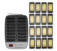 lvifloae Restaurant Pager System Buzzer 16 Restaurant Pager 1000 Meters Long Distance Strong Signal 3 Vibration Modes 100 240v Suitable for Dining Cars Bars Food Courts US Plug