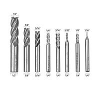 lvifloae Set di 8 frese a codolo cilindrico HSS a 4 taglienti, punte trapano versatili in acciaio rapido ad alta velocità, punte per fresa CNC professionali per metallo, legno