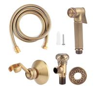 lvifloae Spruzzatore per bidet portatile in ottone vintage, spruzzatore per bidet portatile, supporto per testina di spruzzo, set di tubi flessibili, accessori per il bagno adatti