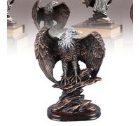 lvifloae Statua dell'Aquila in Resina Scultura, Statua dell'Aquila Reale, Statua dell'Aquila in Resina Stile retrò Dettagli Vernice Bronzata Base Stabile Figurina dell'Aquila