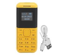 lvifloae Tiny cellulare 2G Telefono mini, 0,66 pollici Schermo World più piccolo Telefono Bluetooth Sound Player Dual Card Standby GSM Small Slider Telefono 380Mah batteria per bambini (Giallo)