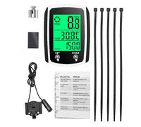 lvifloae Touch Screen Wired Code Table Speedometer Odometer English Code Table Night Light Wired Odometer LCD Display Screen And Single Mileage And Multifunctional Accessories (White & Black)