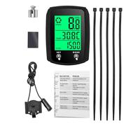 lvifloae Touch Screen Wired Code Table Speedometer Odometer English Code Table Night Light Wired Odometer LCD Display Screen And Single Mileage And Multifunctional Accessories (Black)