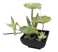 lvifloae USB foglie di loto decorazione dell'acqua decorazione in arte fonte da tavolo con artigianato a led da tavolo ornamento feng shui acqua caratteristica per il soggiorno