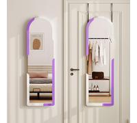 Lvifur Specchi Decorativi da Parete, 120 x 37 cm Specchi Bagno con e Supporto, Grande Specchio per Camera da Letto Soggiorno Spogliatoio Specchio a Figura Intera (Bianco Viola Arco)