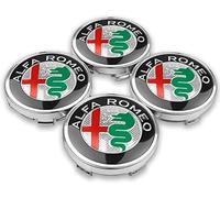 lvjiena 4 Pezzi Coprimozzi Auto per Alfa Romeo Giulietta Spider GT Giulia Mito 147 156 159 60mm, Impermeabile Antipolvere Tappi Coprimozzo Anti Ruggine Tappi Centrali Ruota Badge Accessori