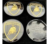 lvjiena 4 Pezzi Coprimozzi Auto per Lamborghini Urus Aventador Gallardo Huracan 60 mm, Impermeabile Antipolvere Tappi Coprimozzo Anti Ruggine Tappi Centrali Ruota Badge Accessori