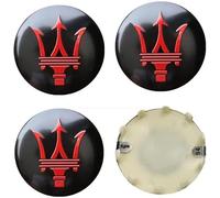 lvjiena 4 Pezzi Coprimozzi Auto per Maserati Granturismo Levante Ghibli Gran Quattroporte 60mm, Impermeabile Antipolvere Tappi Coprimozzo Anti Ruggine Tappi Centrali Ruota Badge Accessori,A