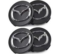 lvjiena 4 Pezzi Coprimozzi Auto per Mazda MX-5 2005-2015, Impermeabile Antipolvere Tappi Coprimozzo Anti Ruggine Tappi Centrali Ruota Badge Accessori,Black-52mm
