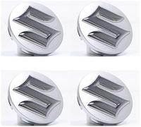 lvjiena 4 Pezzi Coprimozzi Auto per Suzuki Swift 2010-2017 58 mm, Impermeabile Antipolvere Tappi Coprimozzo Anti Ruggine Tappi Centrali Ruota Badge Accessori,Silver