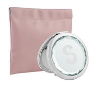 Lvjke Specchietto da borsetta, Pieghevole specchietto da borsa con funzione di ingrandimento, Cristallo scintillante specchio rotondo a doppia faccia, Con custodia in PU, Adatto a donne e ragazze (S)