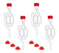 Lvjkes 4 Pezzi Gorgogliatore Set, 6 Tappi in Silicone con Foro da 10 mm | Materiale: PC Gorgogliatore fermentazione per conserve, birra, vino, fermentazione dei crauti, kimchi