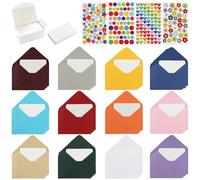 Lvjkes Mini Buste Regalo, 72 Pezzi Adorabili Buste, 100 Pezzi Carte Bianche Vuote e 4 Fogli Adesivi, Adatto per Natale, Ringraziamento, matrimoni e feste di compleanno, Mixed Colour