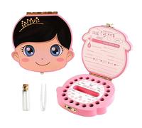 Lvjkes porta dentini da latte, scatolina porta dentini, Scatola dei denti in legno per bambini, scatola dei denti per bambini e ragazze, scatola porta dentini da latte (Rosa/Ragazza)