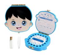 Lvjkes porta dentini da latte, scatolina porta dentini, Scatola dei denti in legno per bambini, scatola dei denti per bambini e ragazze, scatola porta dentini da latte (Blu/Ragazzi)