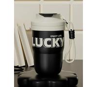 Lvjkes Tazza Termica Caffe, 450ml Acciaio Inox Travel Mug Caffe, Antiscivolo e a Prova di Perdite, calore 6h e freddo 3h, Senza BPA, Adatta per viaggi, fitness, guida, uso in ufficio (Bianco + Nero)