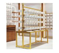 LVLDAWA Espositore da Terra per Orecchini in Ferro Battuto Negozio(Gold,120x40x160cm)