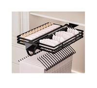 LVLDAWA Portapantaloni Estraibile, Organizzatori Per Abiti In Acciaio Con Cestello Portaoggetti Barra Appendiabiti Robusta Per Armadio(30X56X11CM)