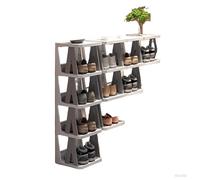 LVLDAWA Scarpiera Organizer, Scaffale Verticale Salvaspazio Scarpe Strette, Scarpiera Multistrato In Plastica Semplice Scale Per Corridoio, Soggiorno(Grey,D)