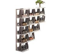 LVLDAWA Scarpiera Organizer, Scaffale Verticale Salvaspazio Scarpe Strette, Scarpiera Multistrato In Plastica Semplice Scale Per Corridoio, Soggiorno(Grey,F)