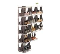 LVLDAWA Scarpiera Organizer, Scaffale Verticale Salvaspazio Scarpe Strette, Scarpiera Multistrato In Plastica Semplice Scale Per Corridoio, Soggiorno(Grey,E)