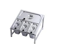 LVLDAWA Stazione Condimenti Pizza, Distributore Cibo Banco In Acciaio Inox, Organizzatore Telescopico Per Condimenti Per Preparare Ingredienti E Condimenti(B-35.7X34.7X25.4CM)