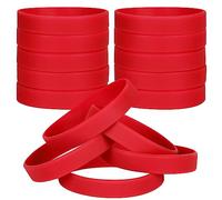 LVNRIDS 100 braccialetti in silicone per bambini, braccialetto elastico in gomma per sport per decorazioni per feste, confezione da 100 pezzi rosso