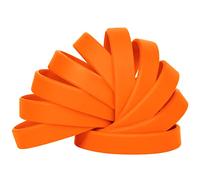 LVNRIDS 100 pezzi Braccialetti in Silicone Arancione, 18 cm Riutilizzabile Braccialetti Elastici in Gomma per Bambini e Ragazzi, Bracciale Colorati per Feste, Eventi, Festival Musicali,Sport