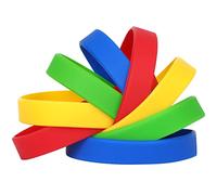 LVNRIDS 100 pezzi Braccialetti in Silicone Multicolore, 18 cm Riutilizzabile Braccialetti Elastici in Gomma per Bambini e Ragazzi, Bracciale Colorati per Feste, Eventi, Festival Musicali,Sport