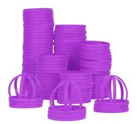 LVNRIDS 100 pezzi Braccialetti in silicone per Adulti, 8 inch Lunghezza Polsini elastici di gomma di sport Regali sfusi Forniture per insegnanti Decorazioni per feste Viola