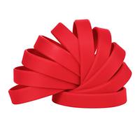 LVNRIDS 100 pezzi Braccialetti in Silicone Rosso, 18 cm Riutilizzabile Braccialetti Elastici in Gomma per Bambini e Ragazzi, Bracciale Colorati per Feste, Eventi, Festival Musicali,Sport