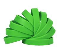 LVNRIDS 100 pezzi Braccialetti in Silicone Verde, 18 cm Riutilizzabile Braccialetti Elastici in Gomma per Bambini e Ragazzi, Bracciale Colorati per Feste, Eventi, Festival Musicali,Sport