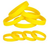 LVNRIDS 25 pezzi Braccialetti elastici in Silicone Giallo, 20.2 cm Riutilizzabile Braccialetti in Gomma per Uomo Donna, Bracciale Colorati per Feste, Eventi, Festival Musicali,Sport