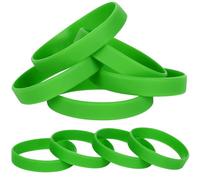 LVNRIDS 25 pezzi Braccialetti elastici in Silicone verde, 20.2 cm Riutilizzabile Braccialetti in Gomma per Uomo Donna, Bracciale Colorati per Feste, Eventi, Festival Musicali,Sport