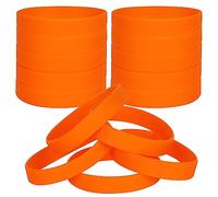 LVNRIDS 30 pezzi Braccialetti in silicone per bambini, braccialetti elastici in gomma per feste sportive Braccialetto Arancione